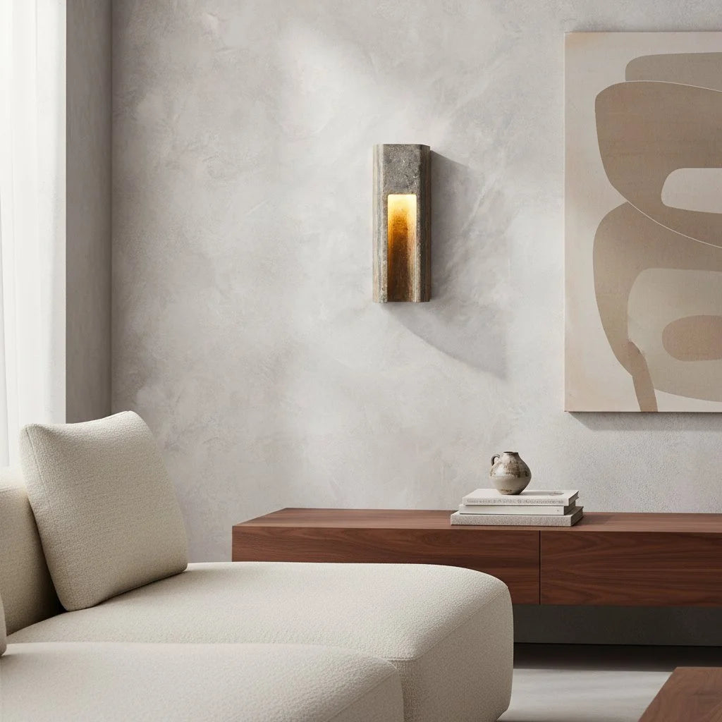 Aplique de pared de travertino minimalista para interiores y exteriores Zoey gris oscuro 8.webp__PID:fa183e25-4e52-4565-88aa-bd4768f984fe