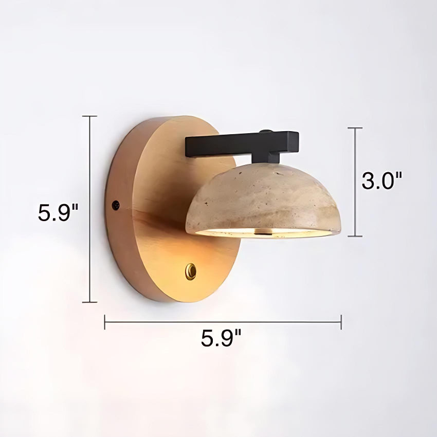 Sconce da parete rotonda in legno di travertino vintage Riley Size.webp__PID:085cc661-4869-4564-8d40-007f0c2b8c9b