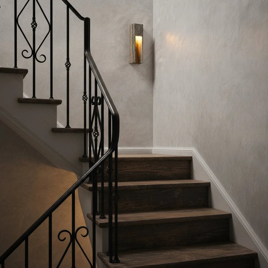 Aplique de pared de travertino minimalista para interiores y exteriores Zoey gris oscuro 6.webp__PID:0b26fa18-3e25-4e52-a565-08aabd4768f9