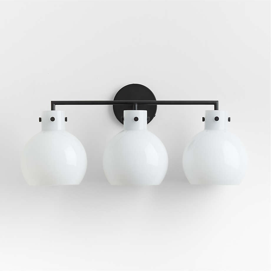 Lampada da parete Jasper Industrial in vetro e metallo, nero milk.webp__PID:1822f8ea-67d3-4362-ae7a-c83094297ecd