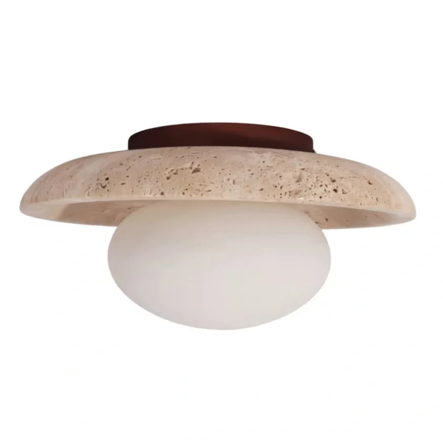 Alaey moderne plafondlamp met travertijnglas en ronde koepel sku.webp__PID:ae94b483-4d16-41ff-b34e-18037c63163e