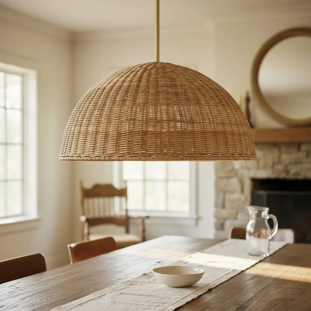 Lampe suspendue à dôme en rotin rustique naturel Liana4.webp__PID:cc79a27b-972a-4837-8b4f-777f28d7e0e0