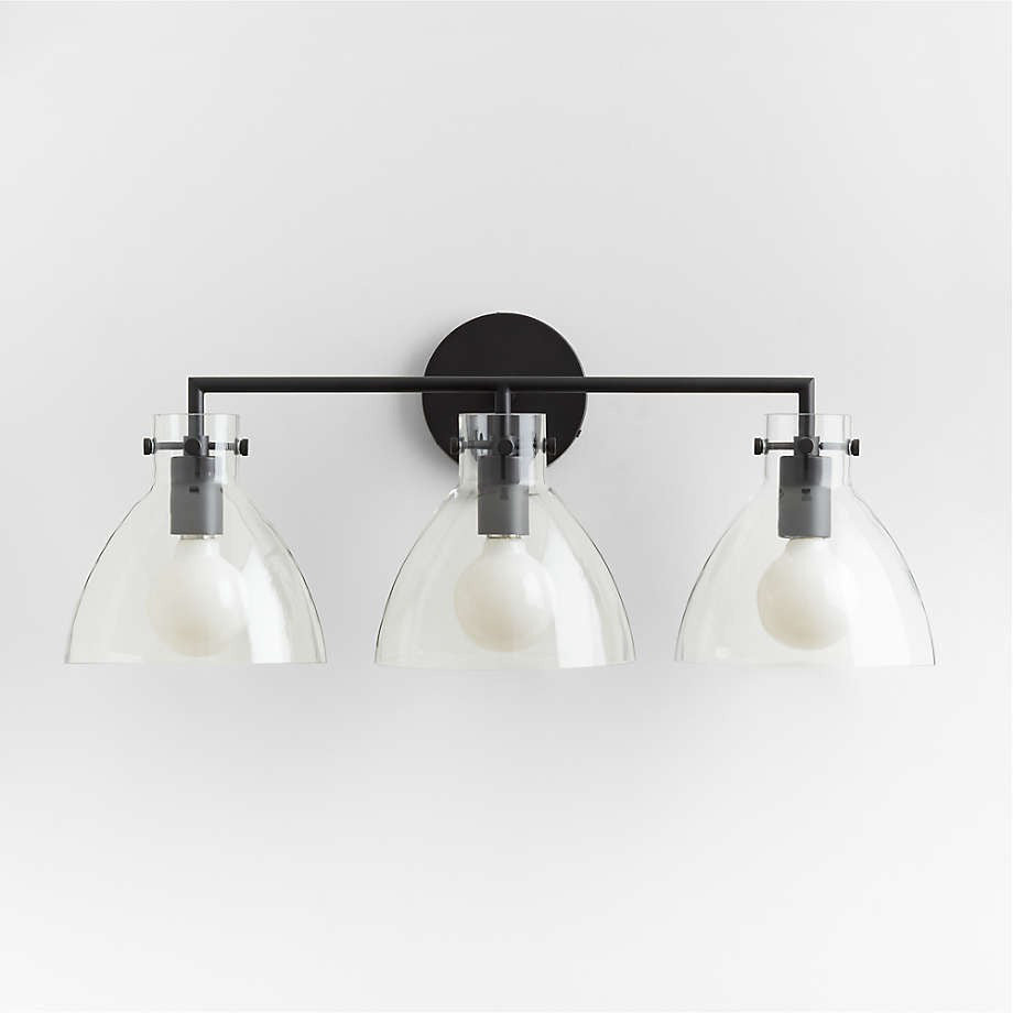 Lampada da parete Jasper Industrial in vetro e metallo, sfera nera trasparente.webp__PID:ea67d333-62ee-4ac8-b094-297ecd85f567