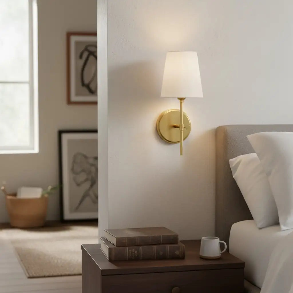 Applique da parete a 1 luce in tessuto minimalista ambrato in ottone8.webp__PID:b9230224-e71d-4b56-b652-913d4e73b141