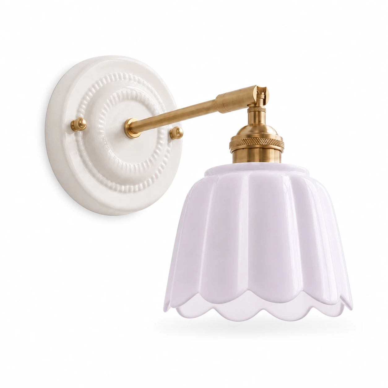 Light purple petal ceramic wall light