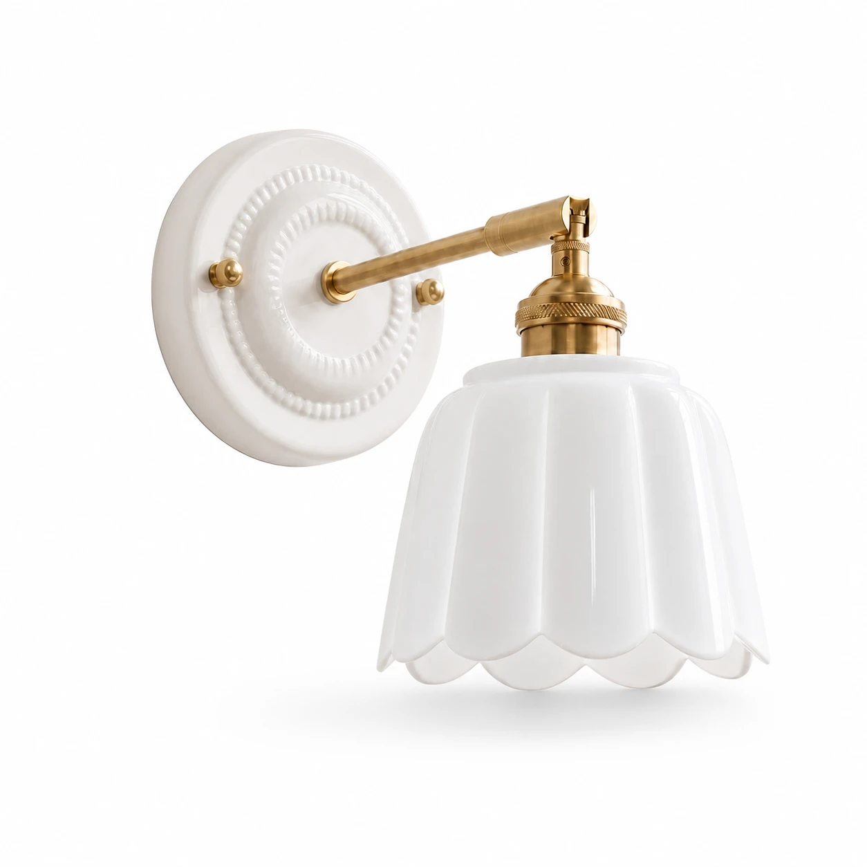 White petal ceramic wall light