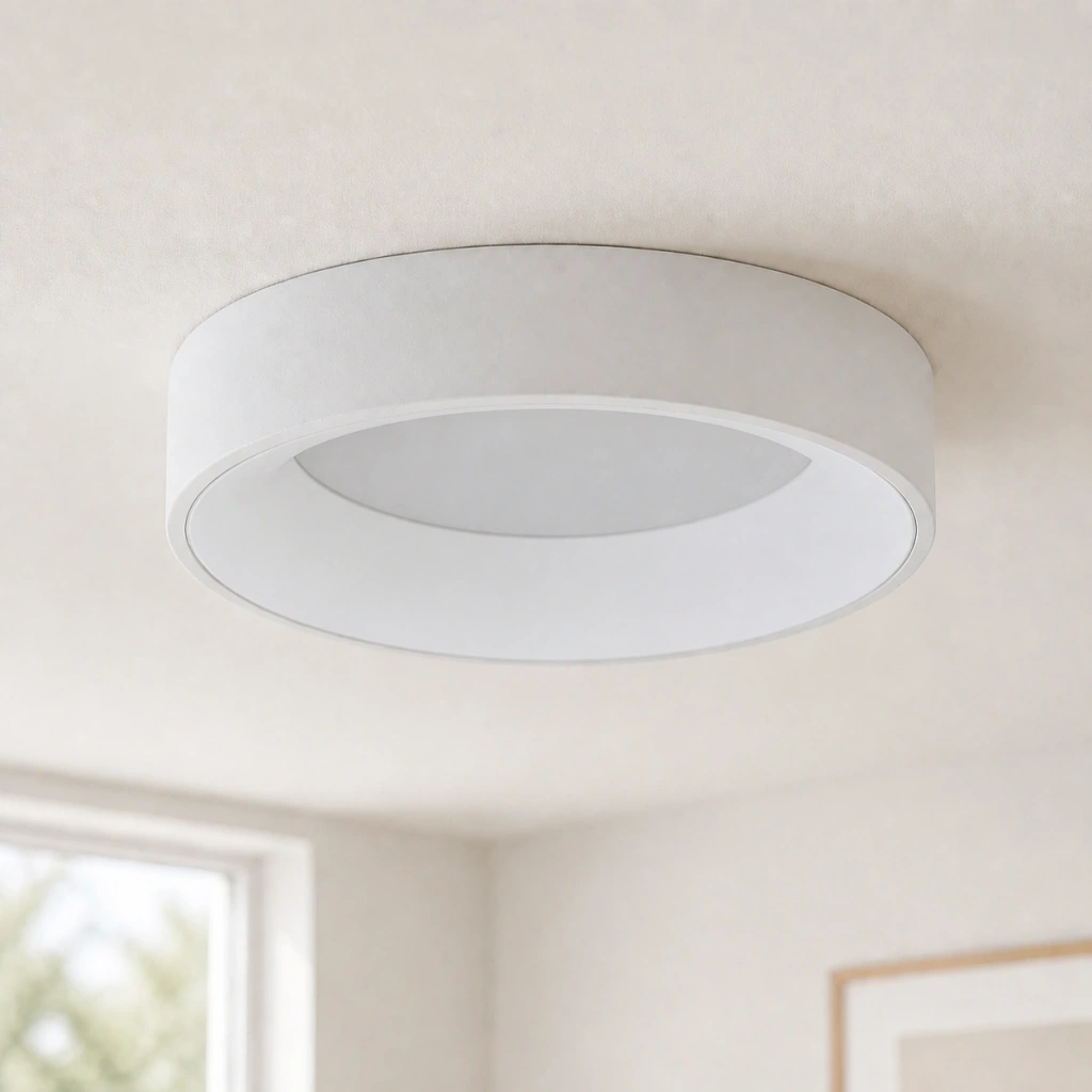 White Kaylinn ceiling lamp in the matching view, switched off
