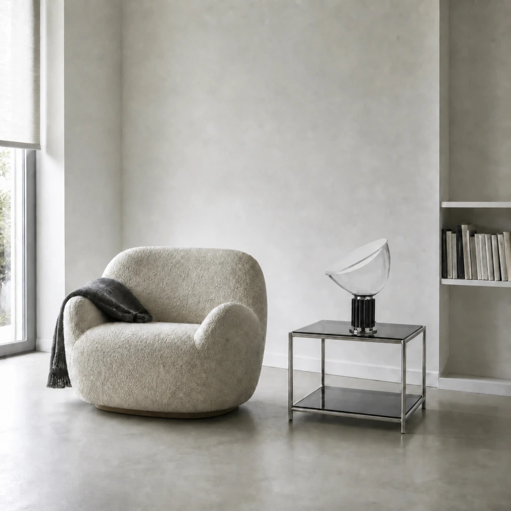 Taci lamp in a contemporary reading corner