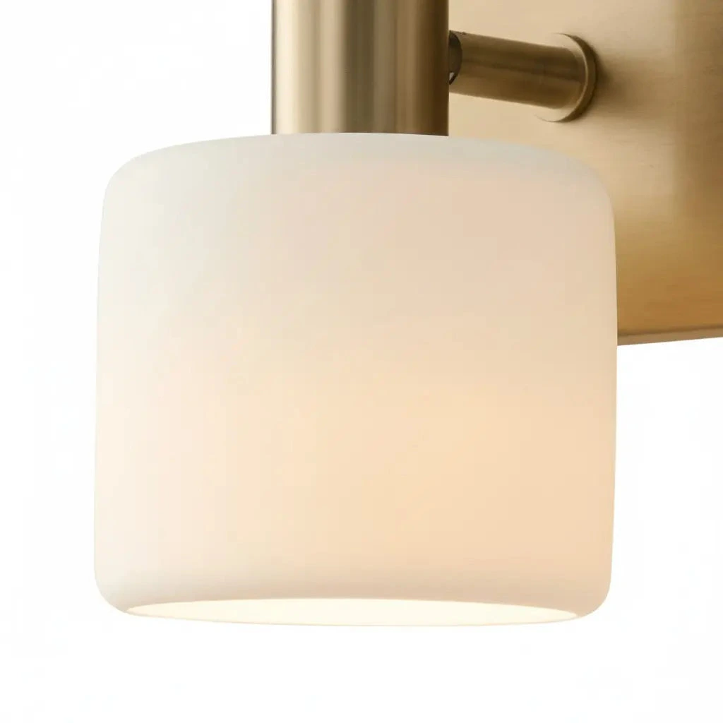 Milky-white porcelain cylinder and warm diffused light detail