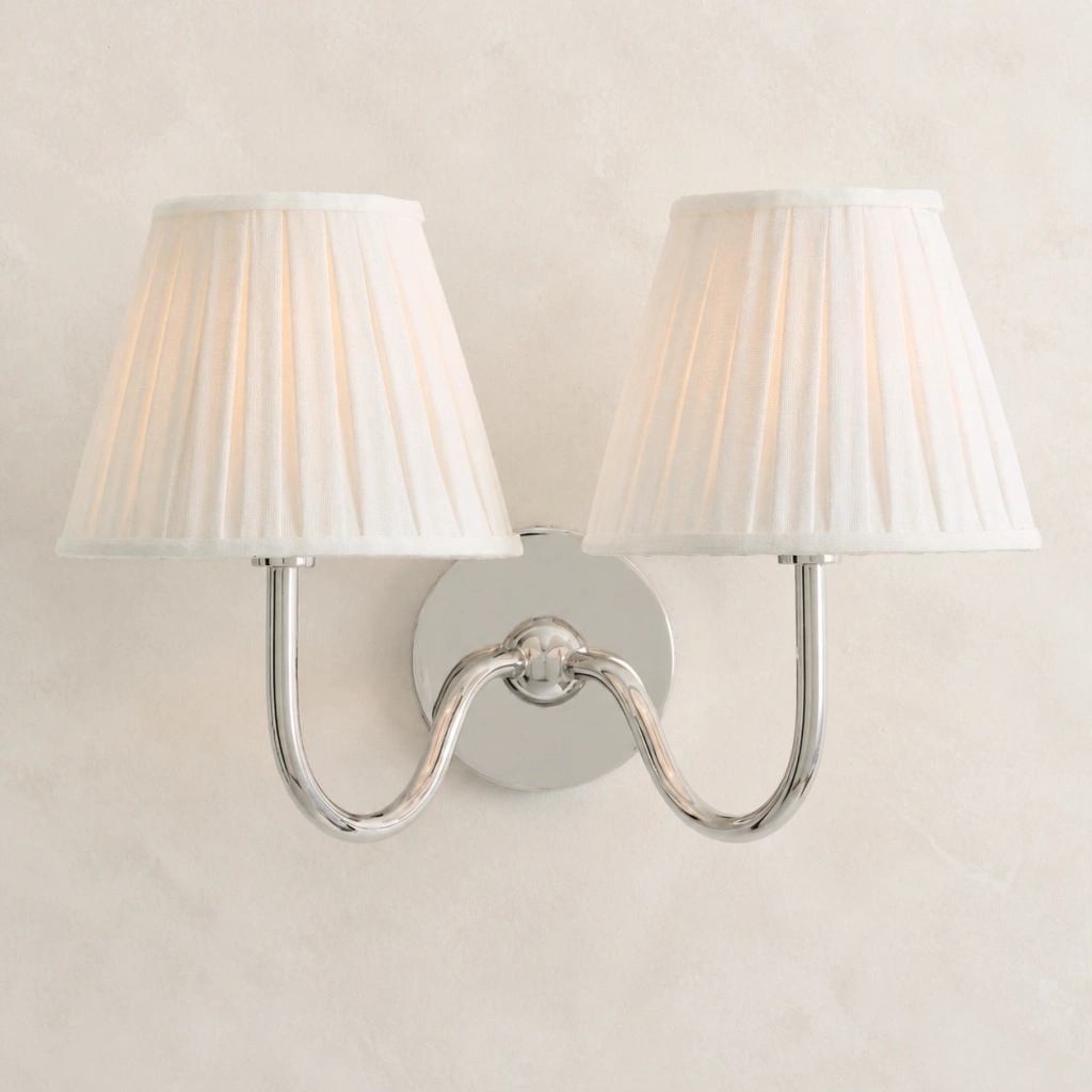 Polished Nickel 2 Heads Eosphine wall light