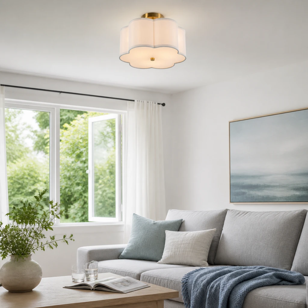Porcelain flush mount lifestyle scene