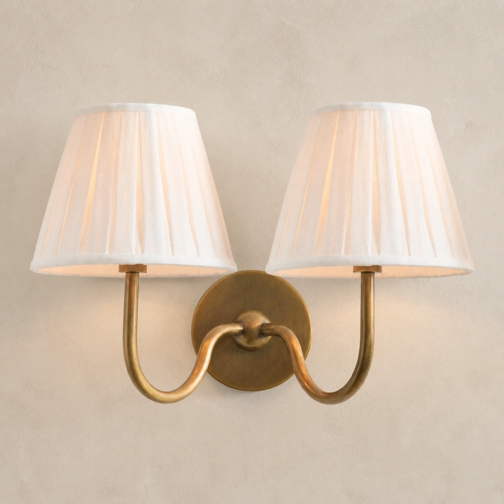 Tumbled Brass 2 Heads Eosphine wall light