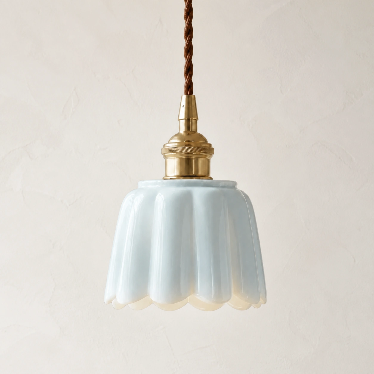 Blue Daphne ceramic petals pendant