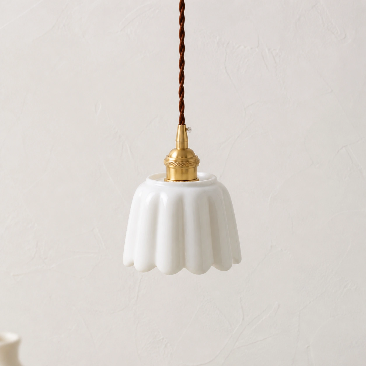 White Daphne ceramic petals pendant