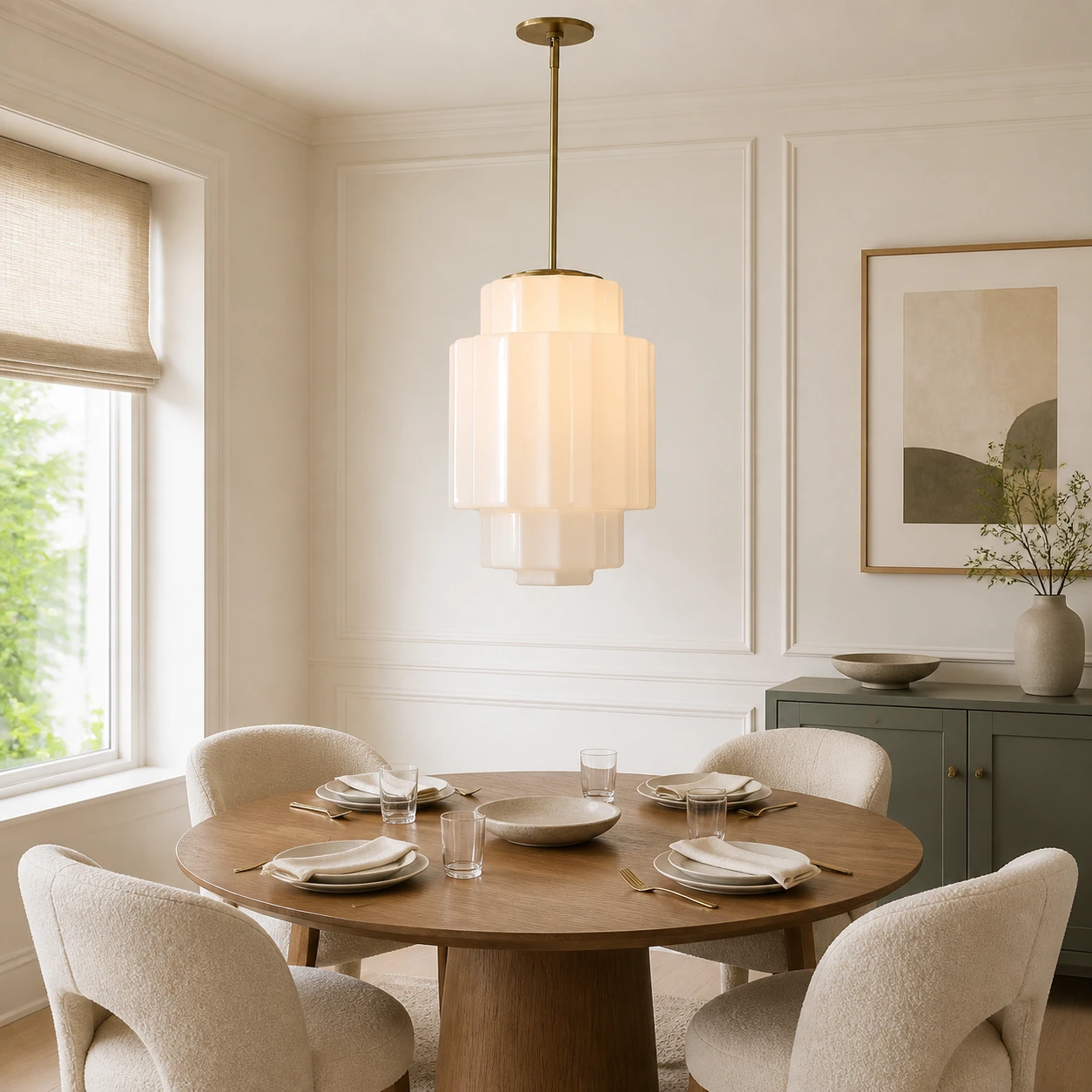 Antique Brass Tiered Opal White Glass Pendant Light (1).webp__PID:3ddf7606-0250-495e-a642-cf6b75311502