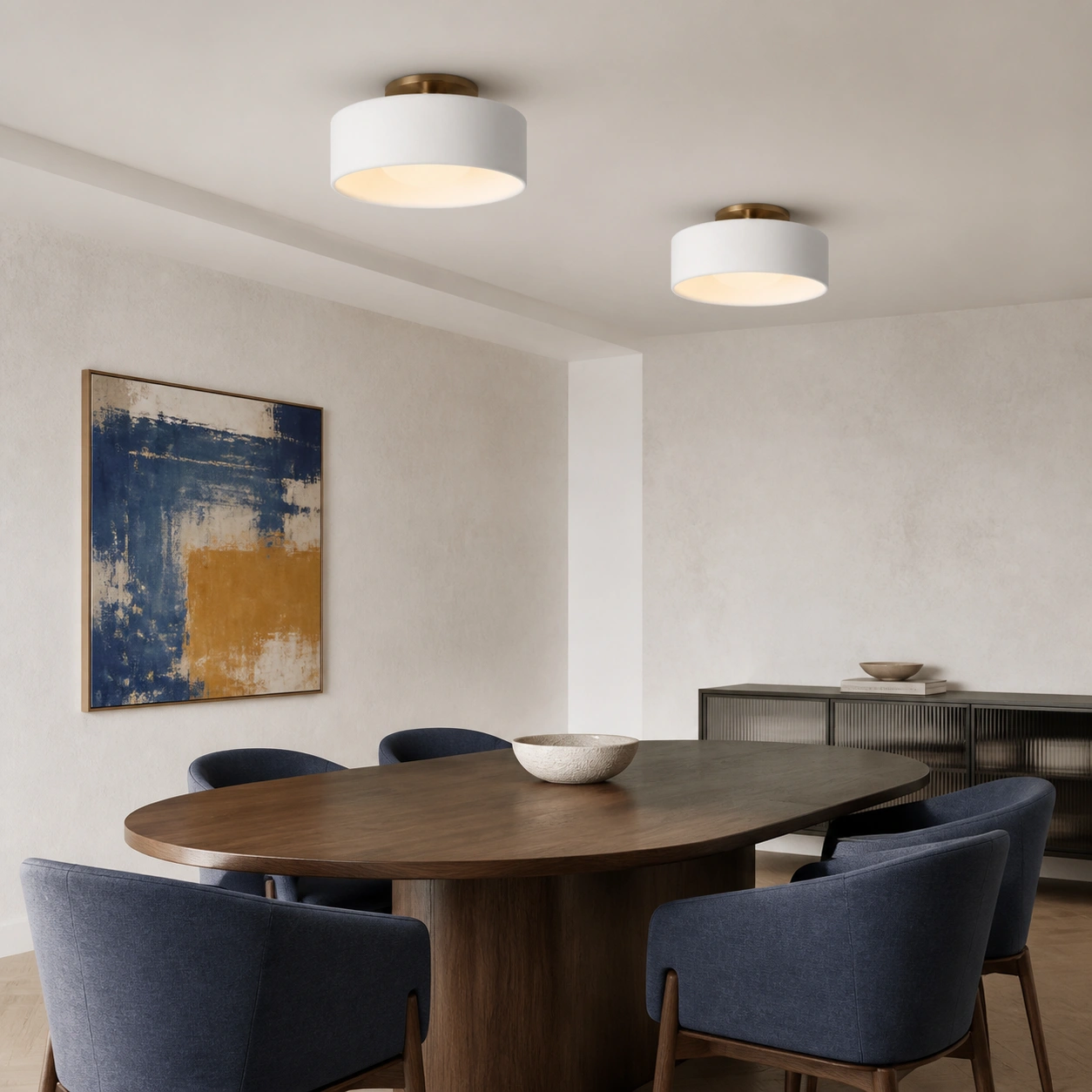 Polynoe Modern Elegant Porcelain Flush Mount Ceiling Light