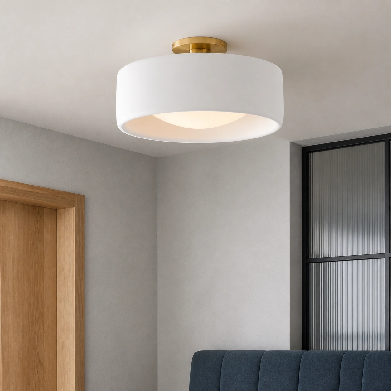 Polynoe Modern Elegant Porcelain Flush Mount Ceiling Light