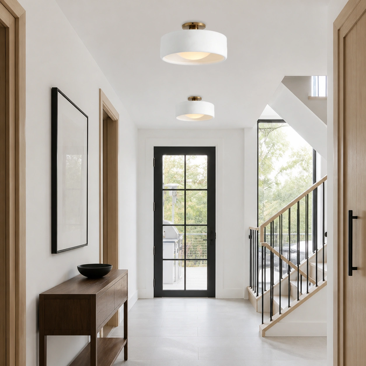 Polynoe Modern Elegant Porcelain Flush Mount Ceiling Light