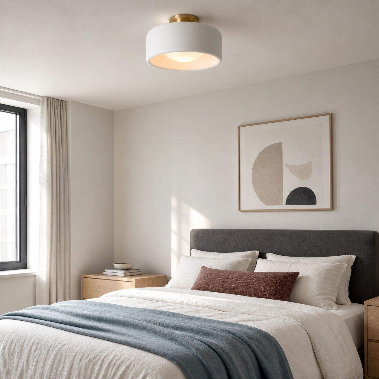 Green Polynoe ceiling light in a distinct reading alcove