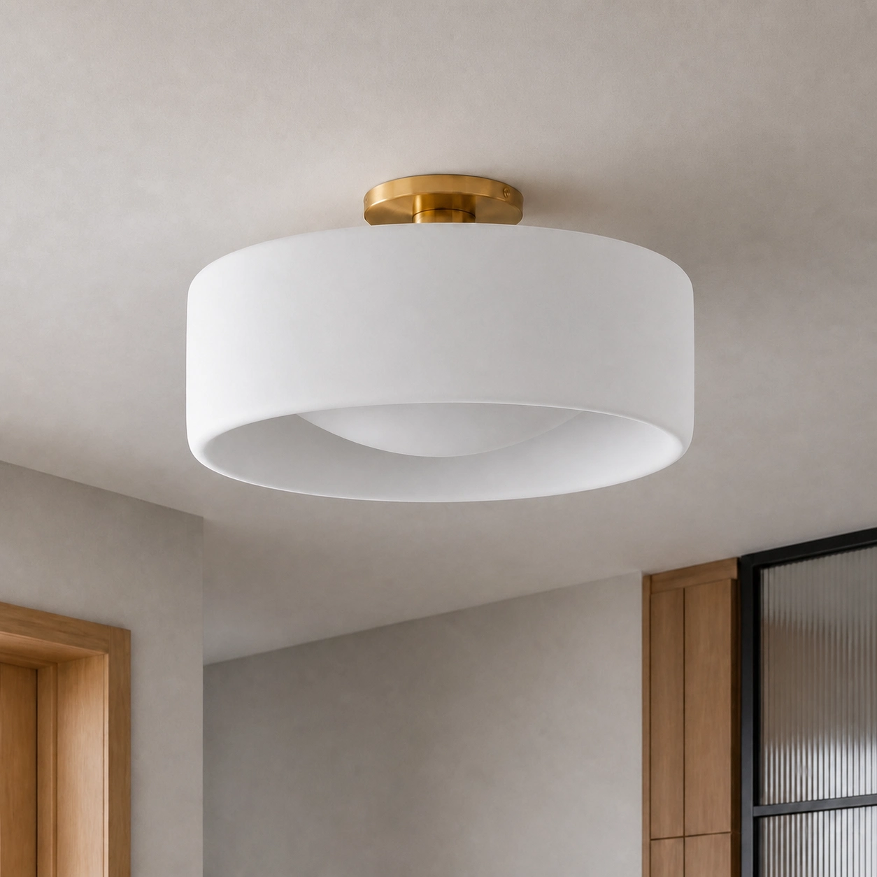 Polynoe Modern Elegant Porcelain Flush Mount Ceiling Light