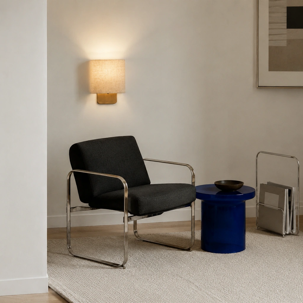 Jareth wall sconce in a modern reading corner