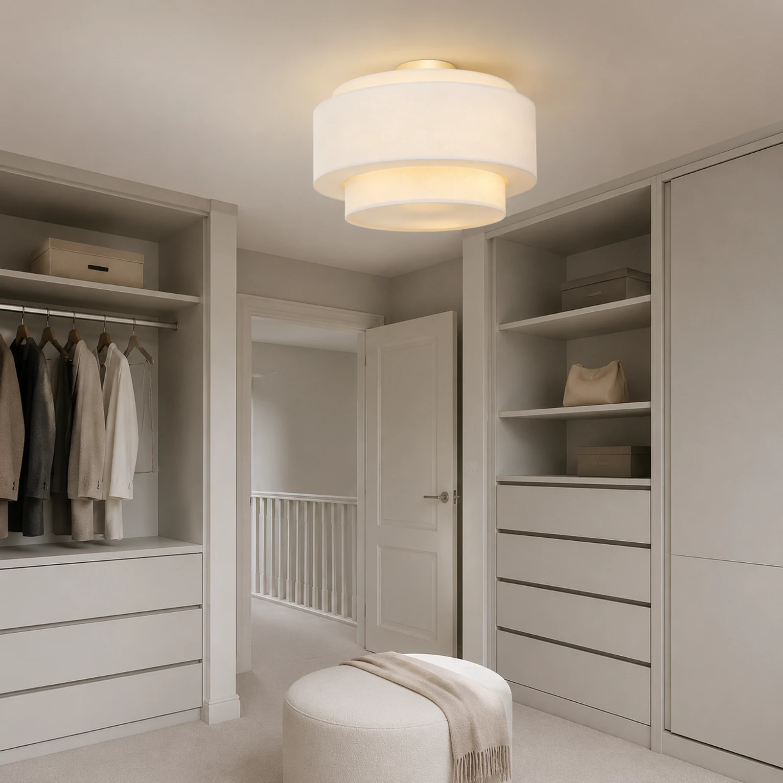 Oriana ceiling light in a contemporary dressing room