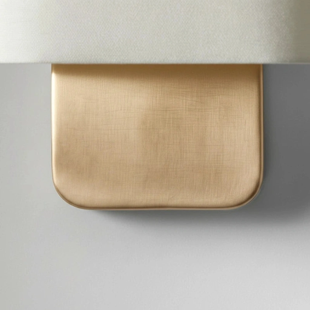 Close detail of the brushed brass backplate