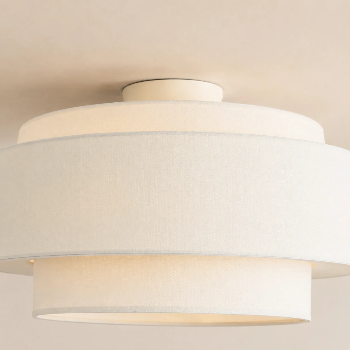 Flush ceiling canopy and softly diffused illumination