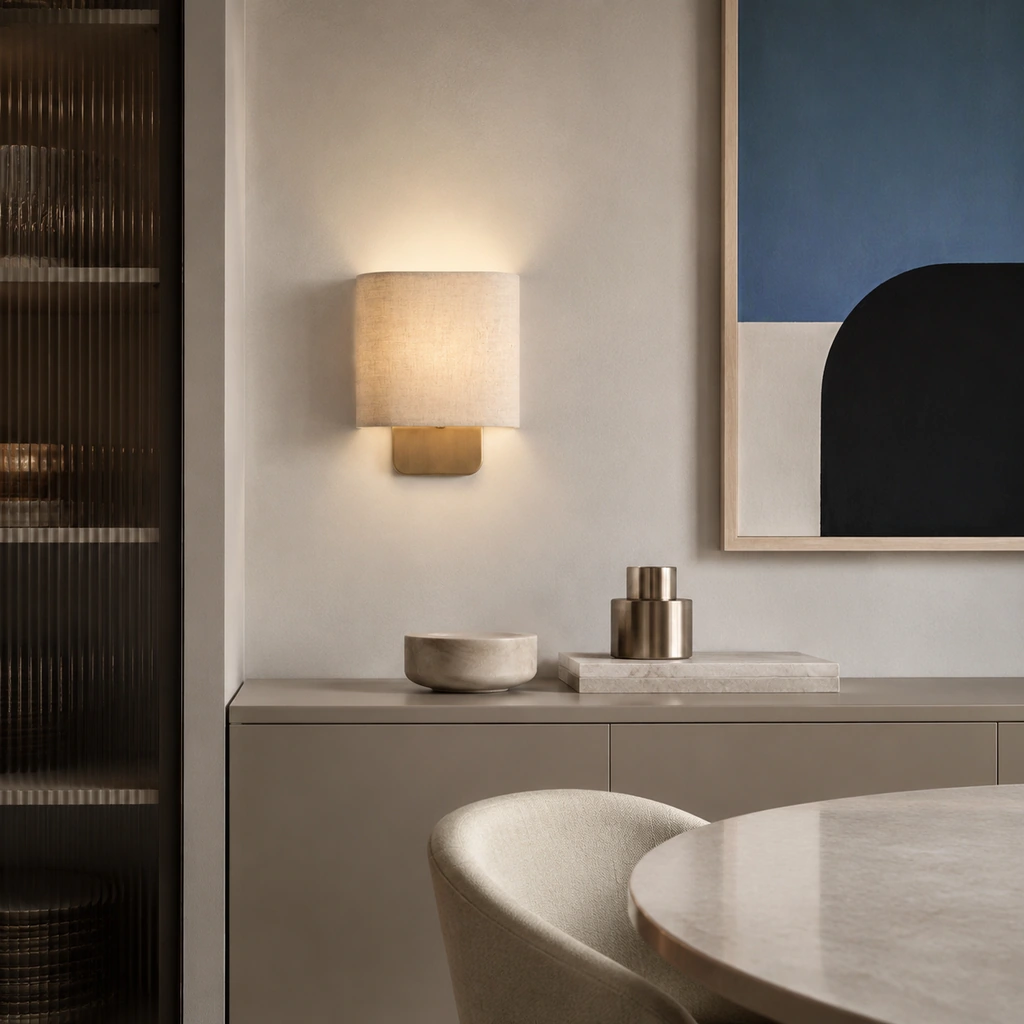 Jareth wall sconce in a modern dining alcove