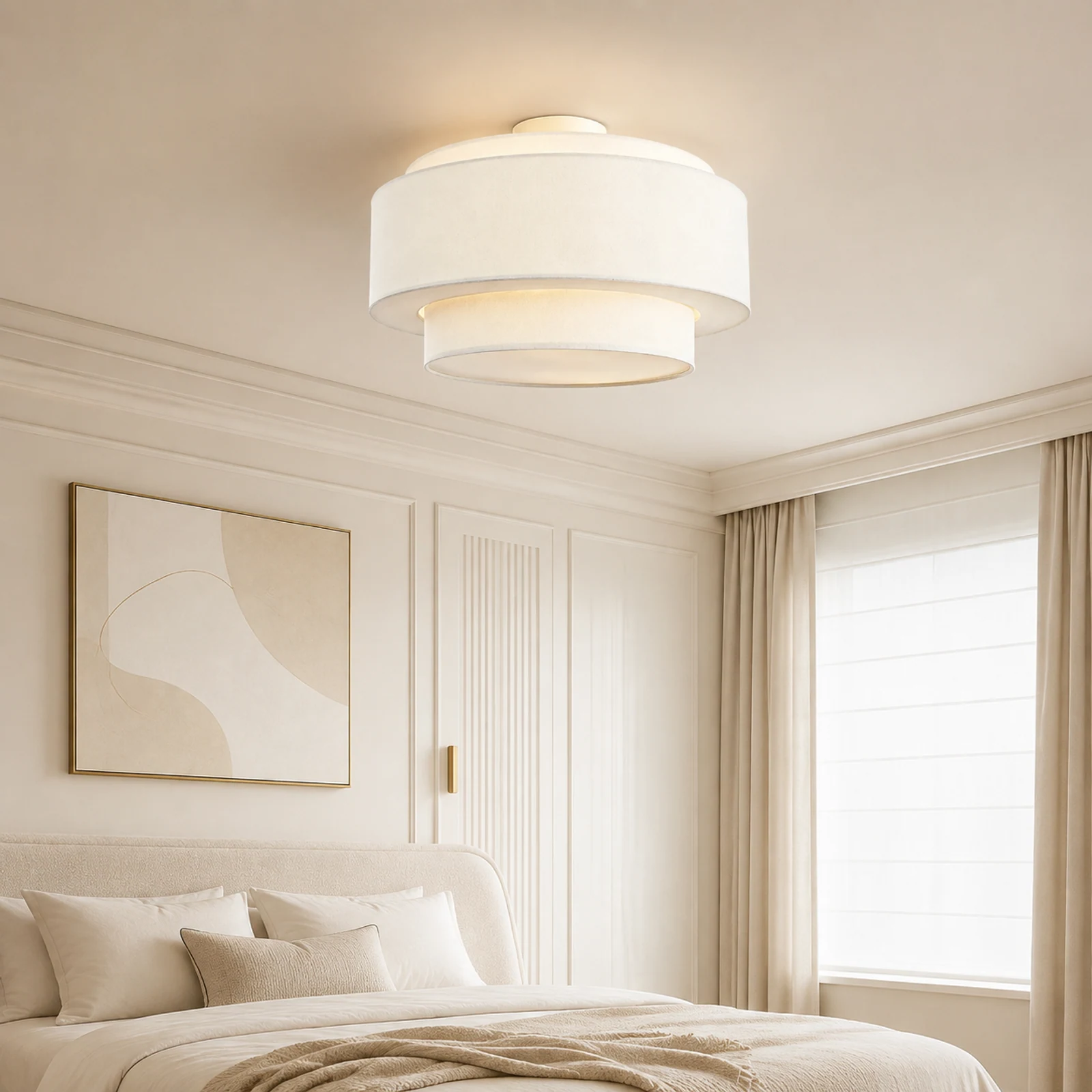 Oriana Modern Cream White Tiered Drum Linen Ceiling Light (4).webp__PID:83780669-3db6-42a1-96e2-f6ffff1a1ab9