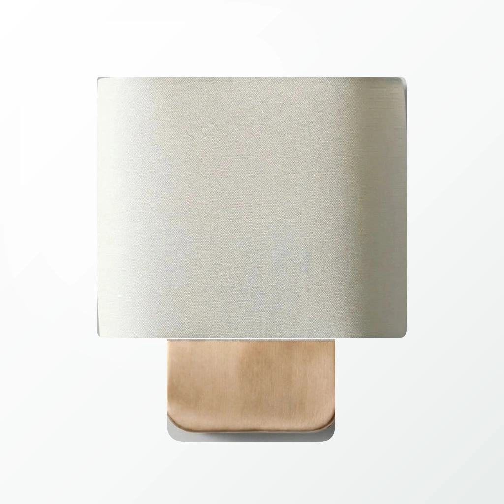 Wool-Blend Fabric Jareth wall sconce on a white studio wall