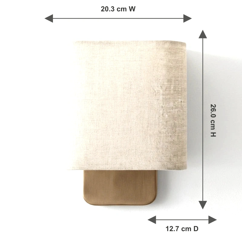 Jareth wall sconce measurements in centimeters on the actual product photo