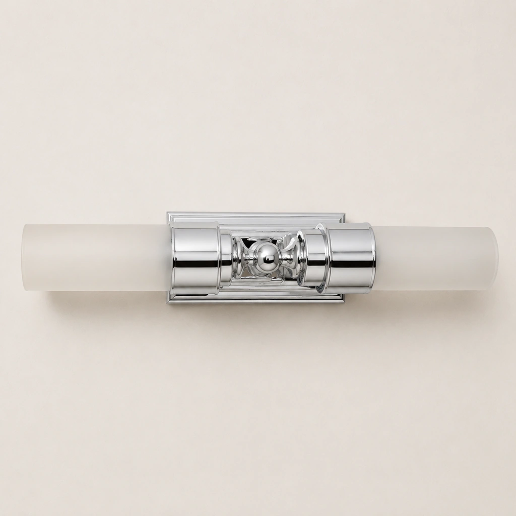 Chrome finish wall light off