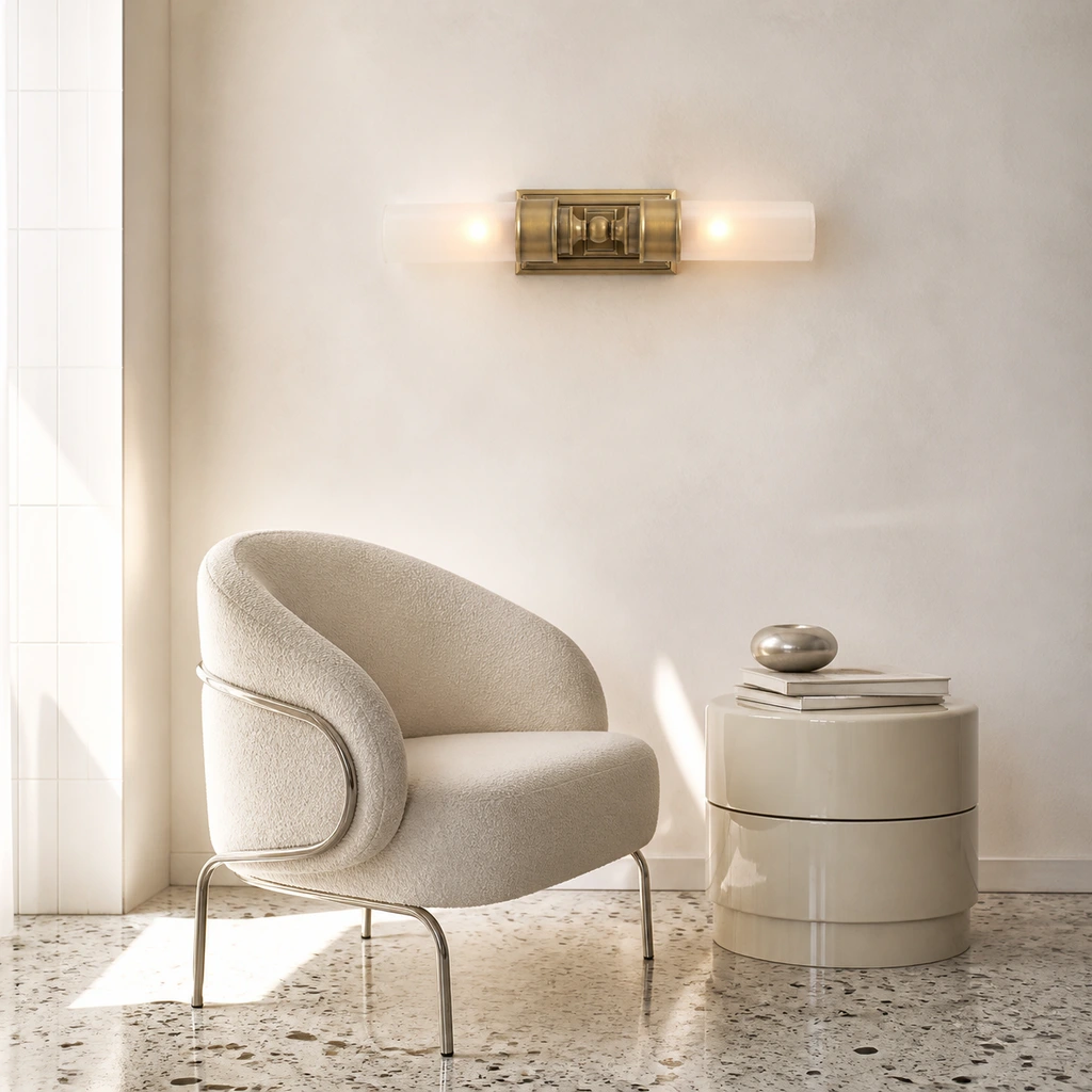 Wall light above a reading corner