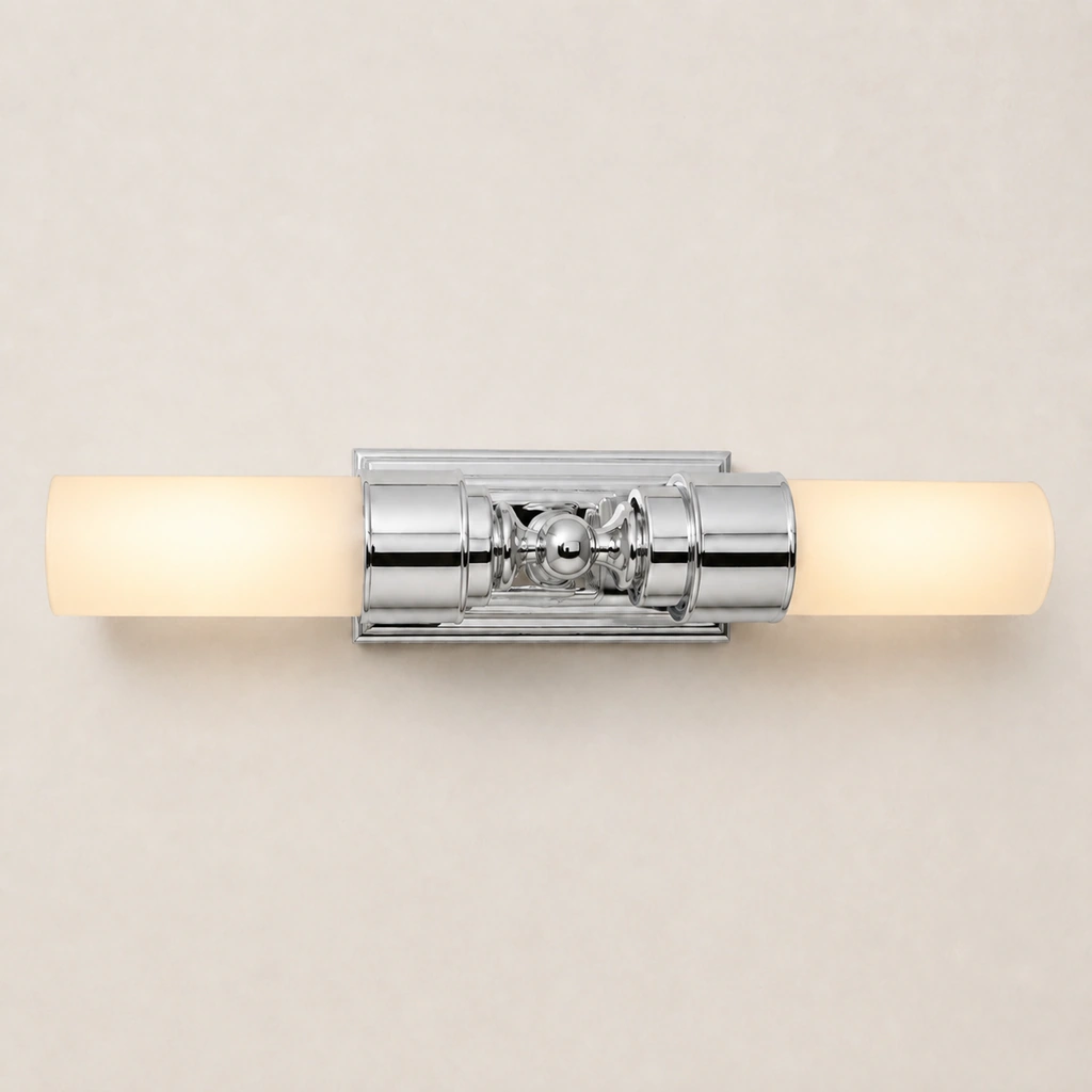 Chrome finish wall light on