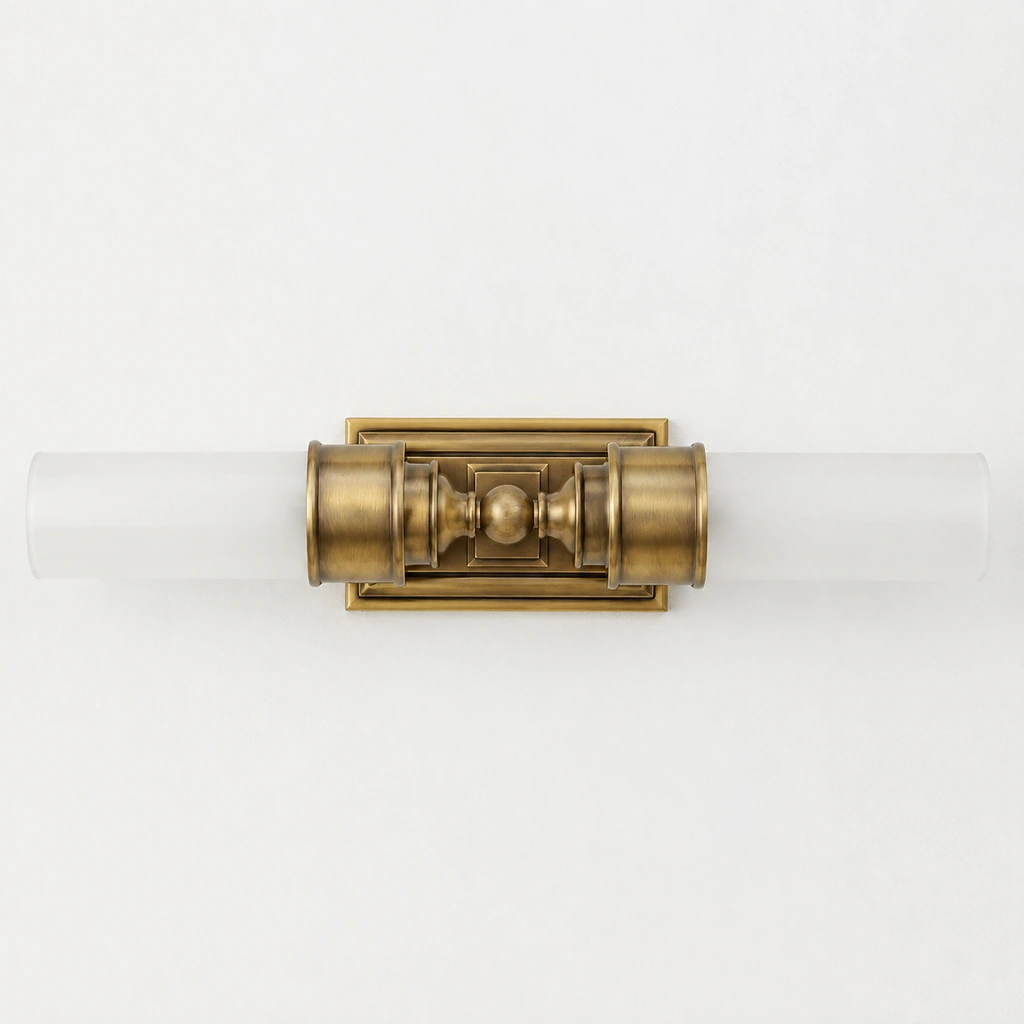 Brass finish wall light off