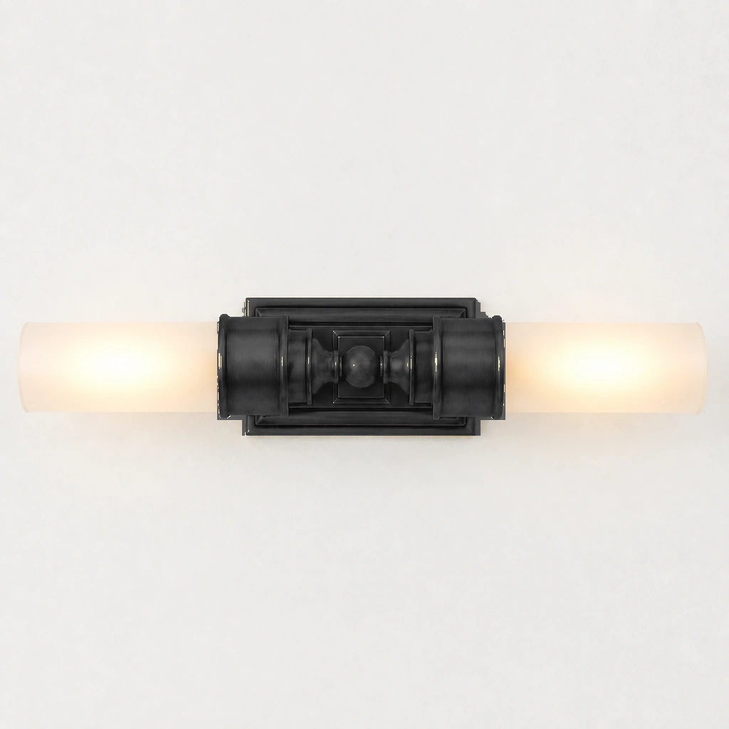 Black finish wall light on
