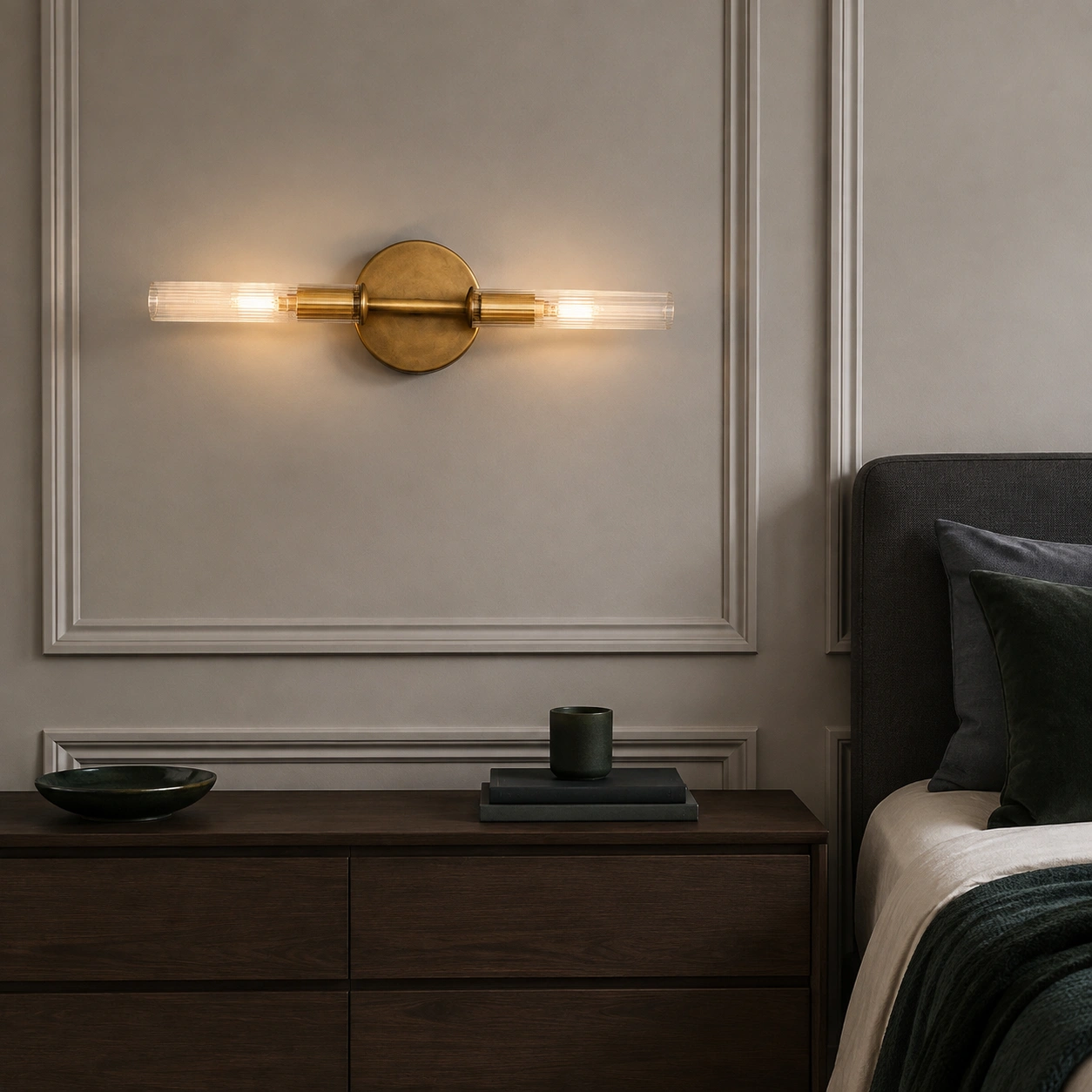 Two-light bedroom scene