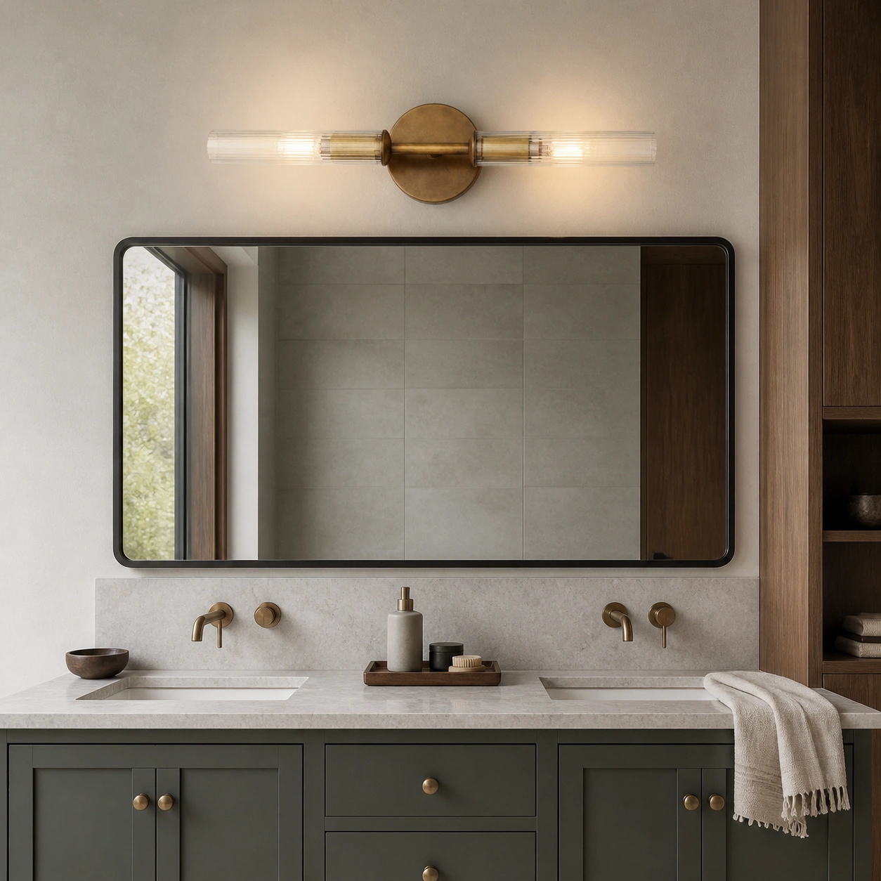 Two-light vanity scene