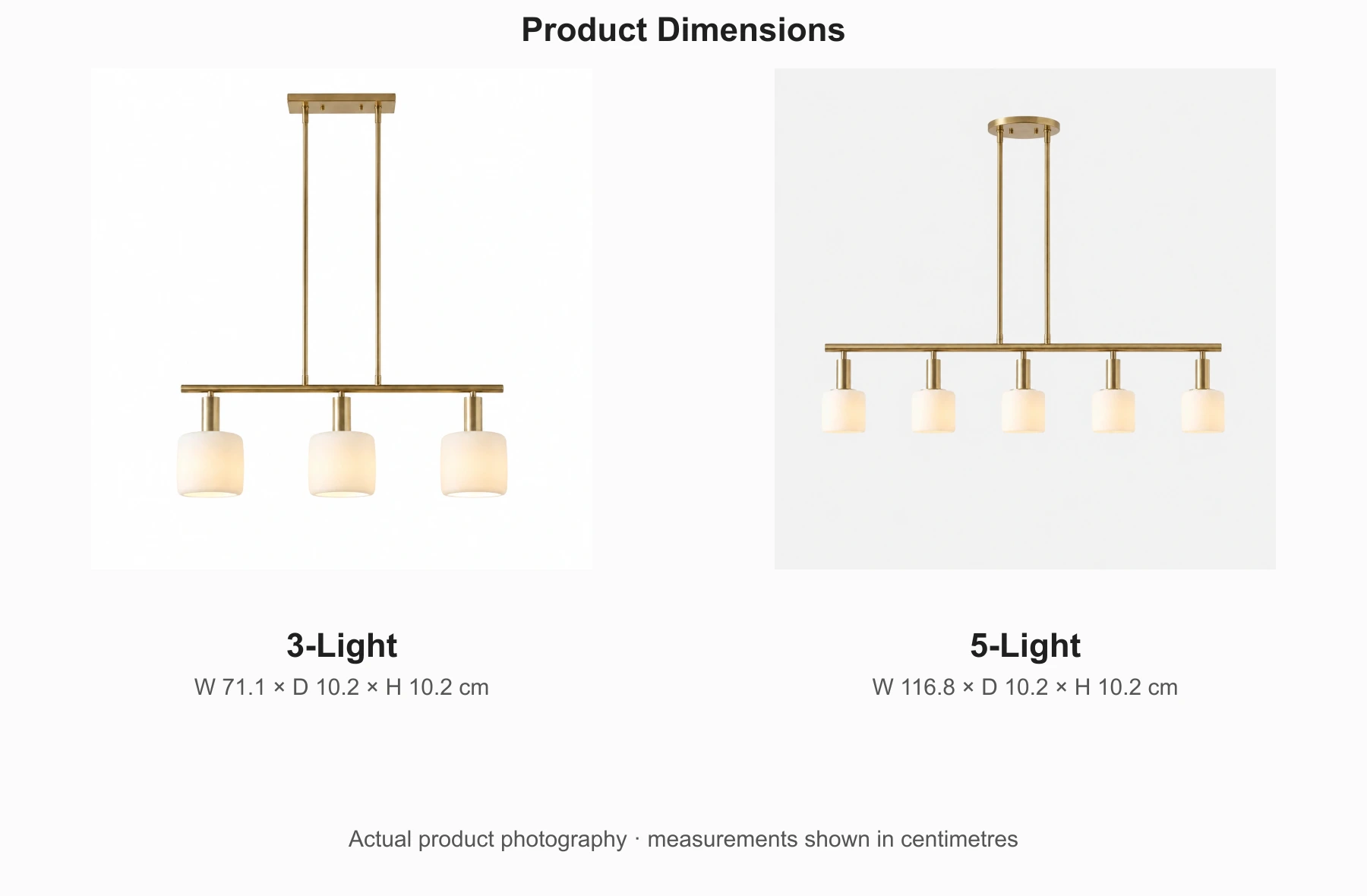 Product dimensions in centimetres
