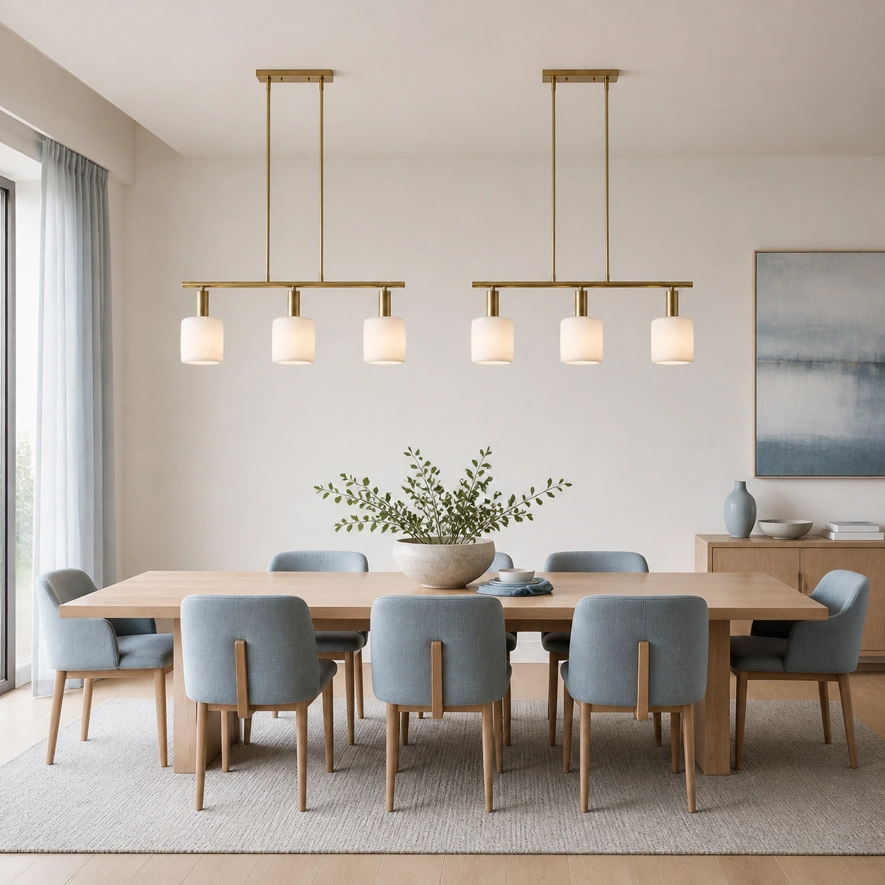 Paired chandelier composition