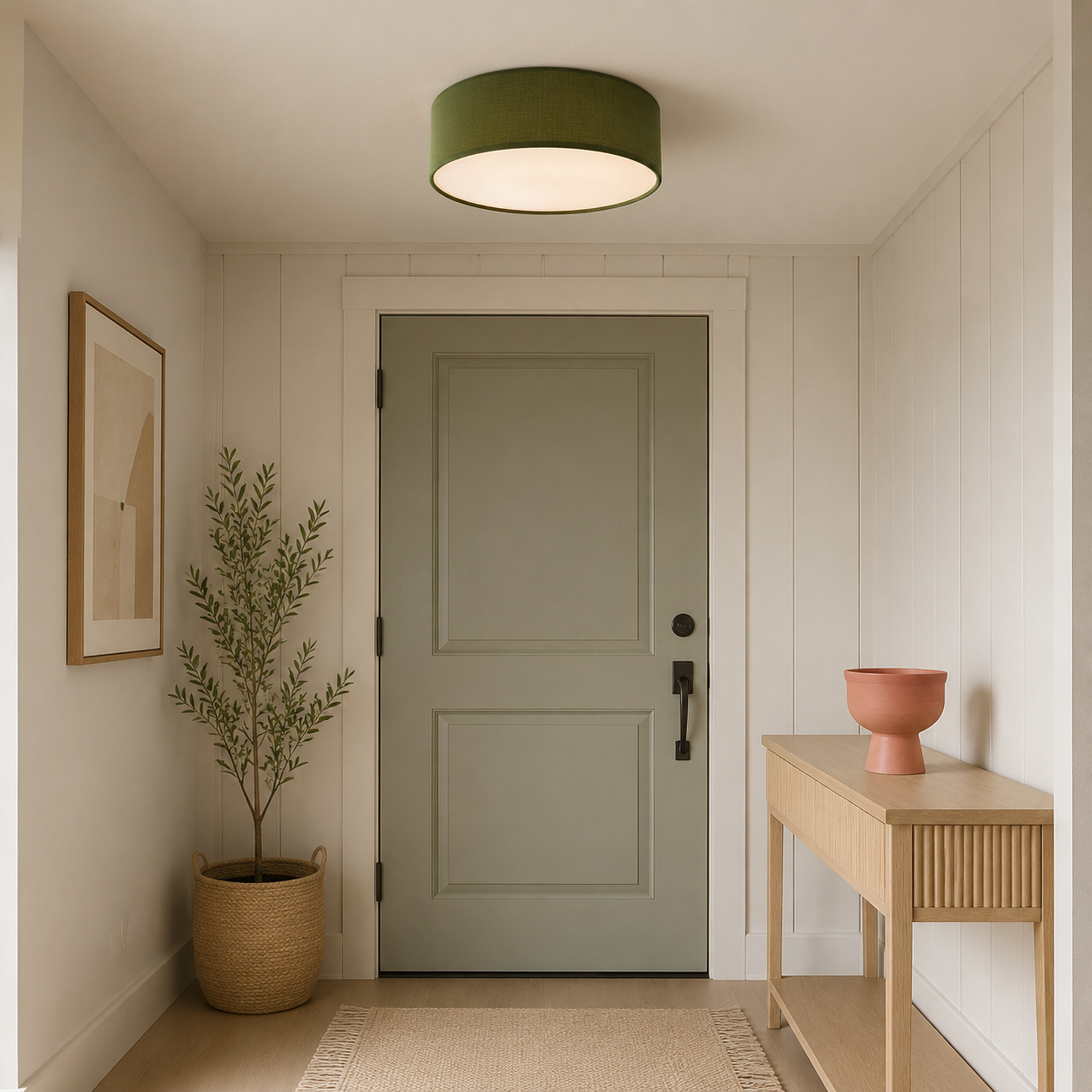scene entry door green flax
