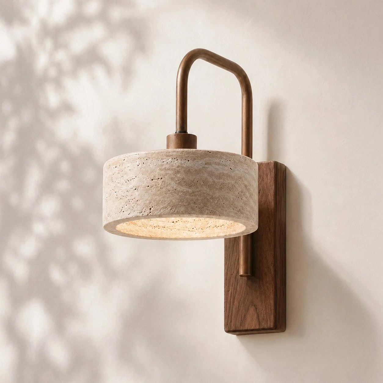 Travertine Cylinder / Walnut · on