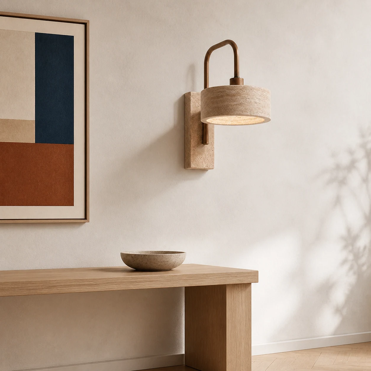 Ianis wall sconce in a Bauhaus entryway