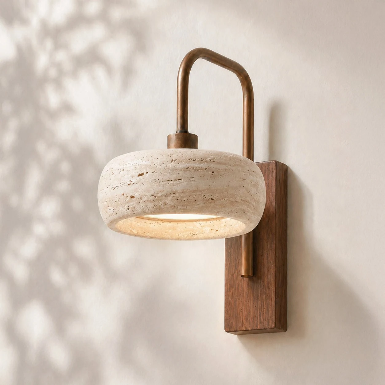 Travertine / Walnut · on