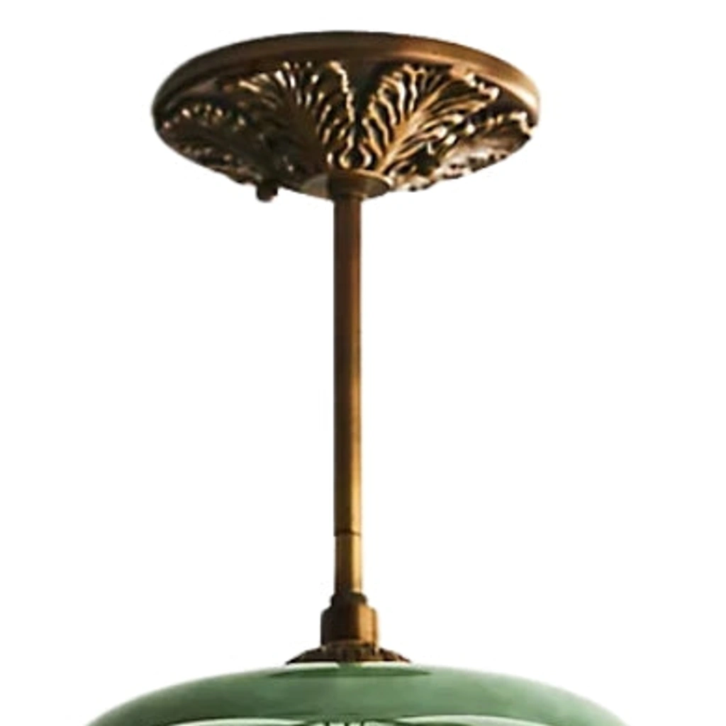 Ornate brass ceiling canopy detail