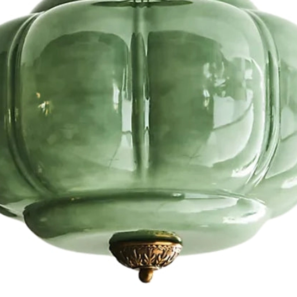 Brass finial and lower glass detail