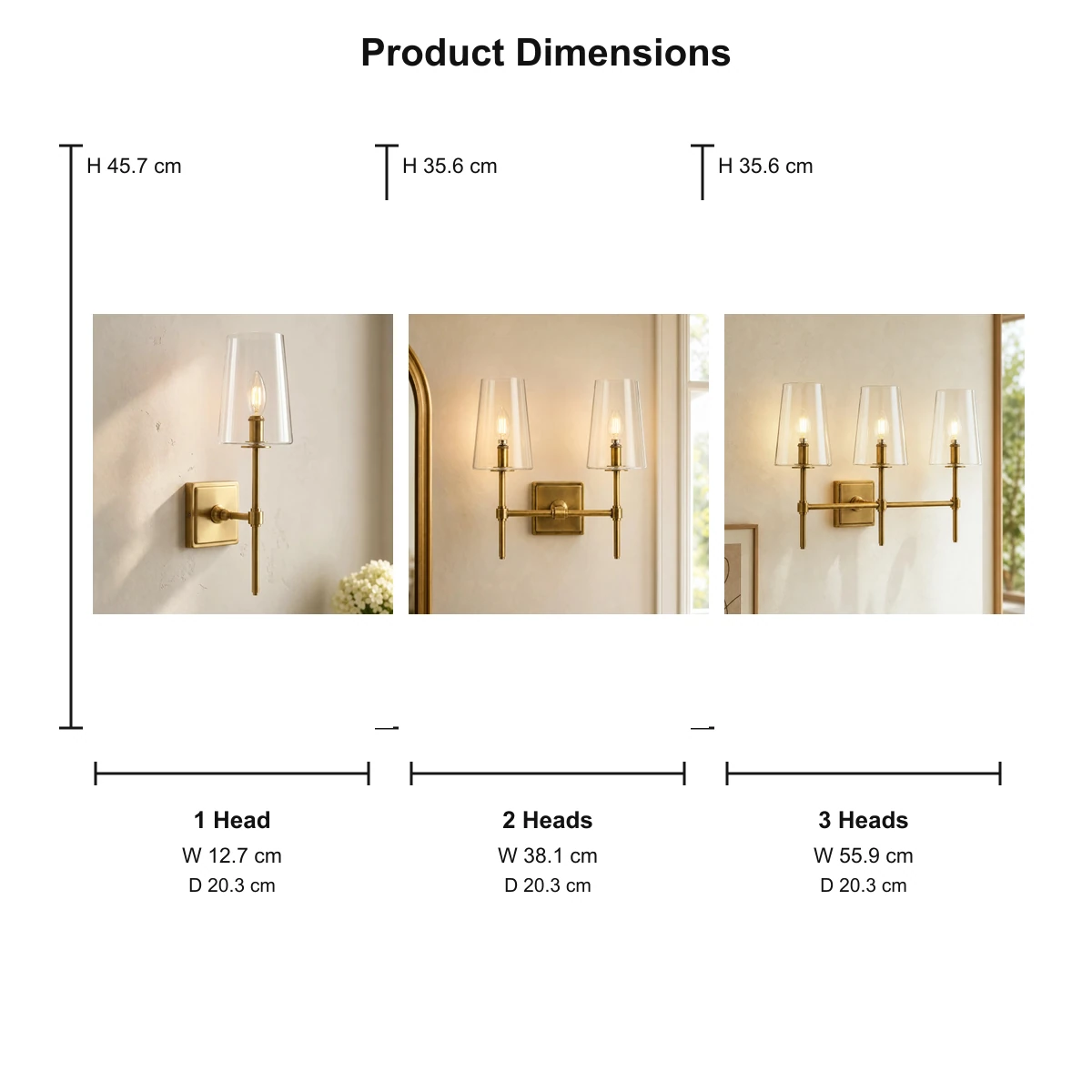 Yve Modern Glass Wall Sconce dimensions