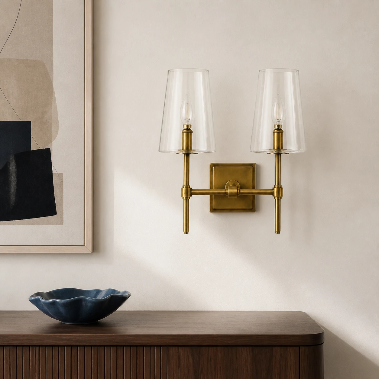 Yve Modern Glass Wall Sconce medium-close