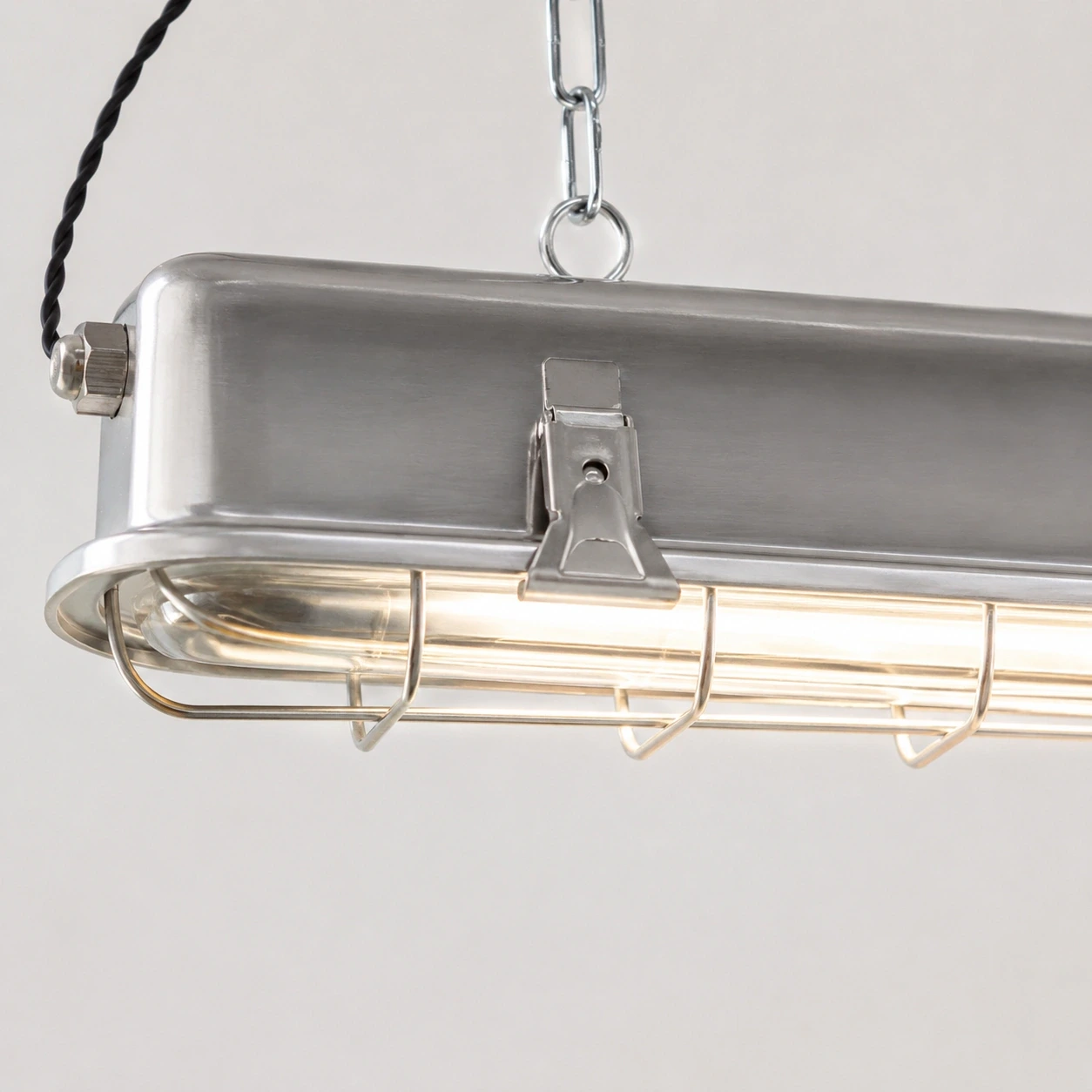 Birgit wire safety cage and integrated light detail